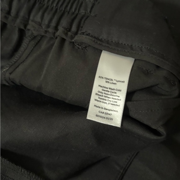 Black High-Waisted Pants with Belt linen nwot - Picture 6 of 6